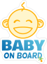 Cute Baby On Board Face Sticker