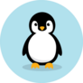 Cute Baby Penguin Standing On Sky Blue Sticker