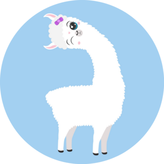 Cute Baby Peru Llama On Blue Sticker