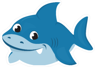 Cute Baby Shark Cartoon Sticker