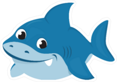 Cute Baby Shark Cartoon Sticker