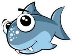 Cute Baby Shark Fish Sticker