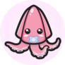 Cute Baby Squid Illustration Sticker