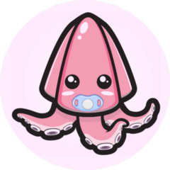 Cute Baby Squid Illustration Sticker
