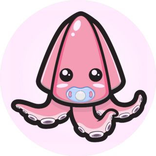 Cute Baby Squid Illustration Sticker