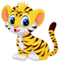 Cute Baby Tiger Cartoon  Sticker