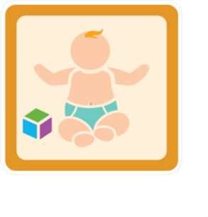 Cute Baby with Blocks Sticker