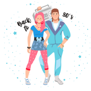Cute Back To 80s Fashion Party Poster Sticker