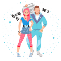Cute Back To 80s Fashion Party Poster Sticker