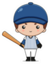Cute Baseball Mascot Character With Bat Sticker
