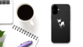 Cute Basenji Dog Sticker on a Phone (New) example