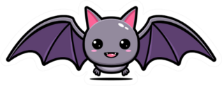 Cute Bat Mascot Sticker