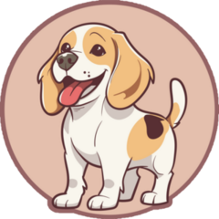 Cute Beagle Circle Sticker