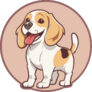 Cute Beagle Circle Sticker