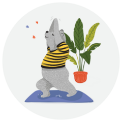 Cute Bear Meditating With Yoga Sticker