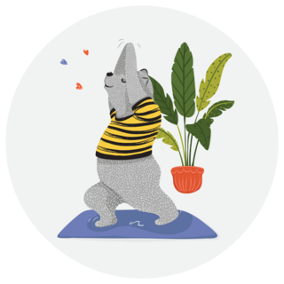 Cute Bear Meditating With Yoga Sticker