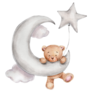 Cute Bear & Moon Sticker
