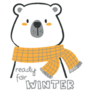 Cute Bear Ready For Winter Sticker