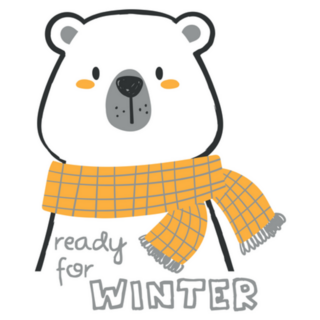 Cute Bear Ready For Winter Sticker