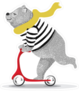 Cute Bear Scooter Sticker