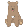 Cute Bear Sitting WIth Bee On Flower Sticker