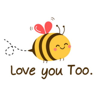 Cute Bee Cartoon I Love You Too Sticker