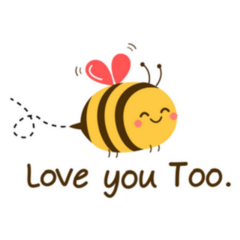 Cute Bee Cartoon I Love You Too Sticker