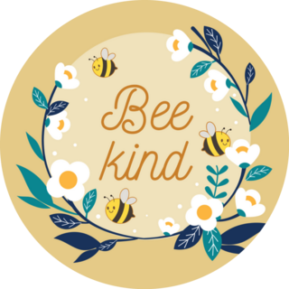 Cute Bee Flying With Flower Ring Bee Kind Sticker