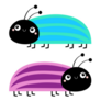 Cute Beetle Bug Set Sticker