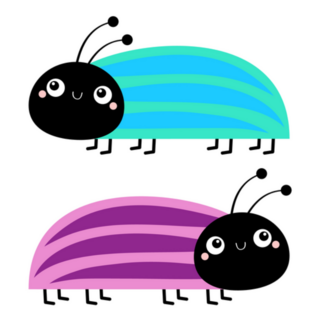 Cute Beetle Bug Set Sticker