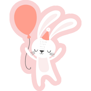 Cute Birthday Rabbit Sticker
