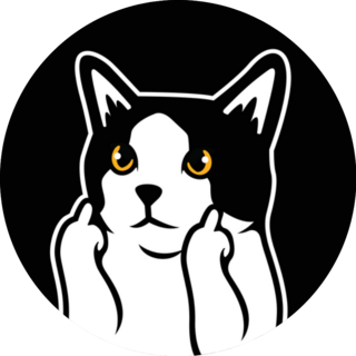 Cute Black And White Cat Middle Finger Sticker