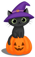Cute Black Cat On A Halloween Pumpkin Sticker