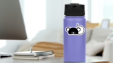 Cute Black Rat Sticker on a Water Bottle (New) example