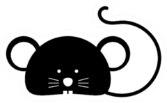 Cute Black Rat Sticker