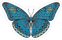 Cute Blue Butterfly Sticker