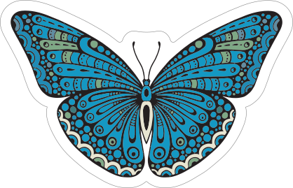 Cute Blue Butterfly Sticker