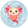 Cute Blue Circle Axolotl Sticker