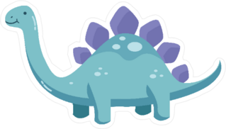 Cute Blue Dinosaur Sticker
