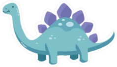 Cute Blue Dinosaur Sticker