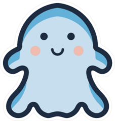 Cute Blue Ghost Sticker