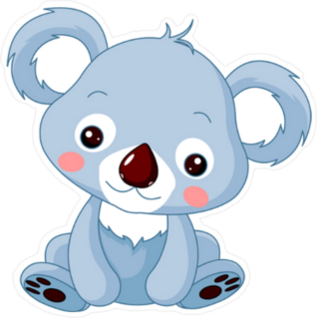 Cute Blue Koala Bear Sticker