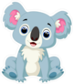 Cute Blue Koala Cartoon Sticker