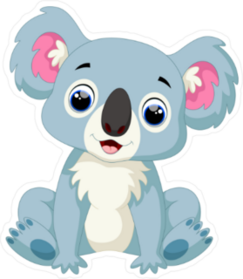 Cute Blue Koala Cartoon Sticker