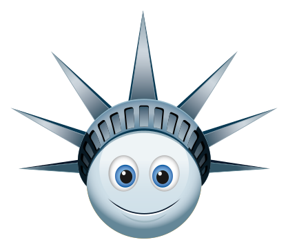 Cute Blue Lady Liberty Emoji Sticker