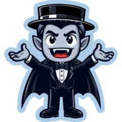 Cute Blue Vampire Sticker