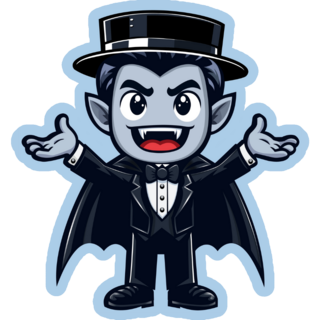 Cute Blue Vampire Sticker