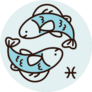 Cute Blue Zodiac Sign Pisces Fish Sticker