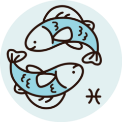 Cute Blue Zodiac Sign Pisces Fish Sticker