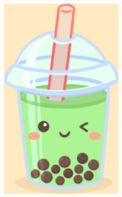 Cute Boba Bubble Green Tea Sticker
